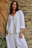 Lina Linen Blend Box Jacket White